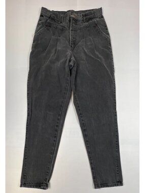 Vintage Chic Women 16 Average Black High Rise Tapered Mom Jeans Made in USA